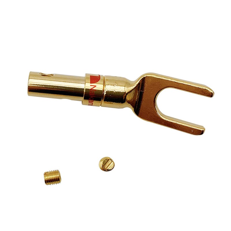 Ruiwaer 4PCS Gold Plated Speaker Spade Connectors Y Plug Spade