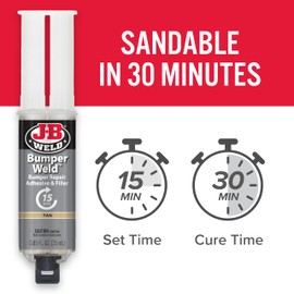 J-B Weld BumperWeld, Tan, Bumper Repair, Syringe w/Static Mixer