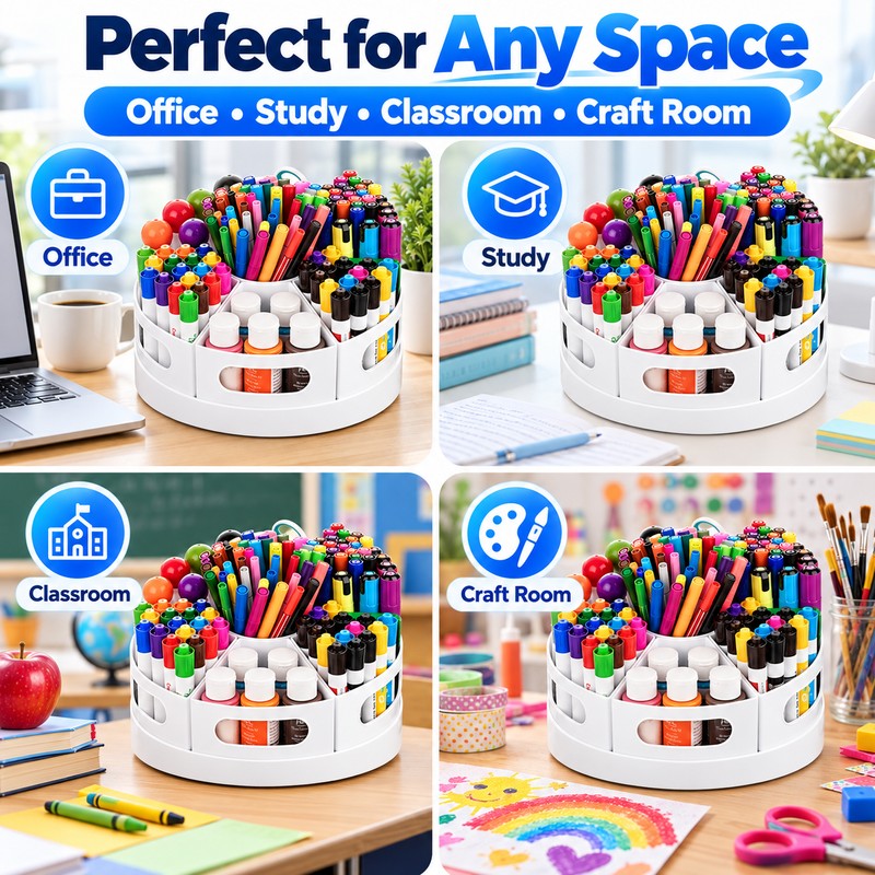 360° Rotating Desk Organizer for Office & School – 7