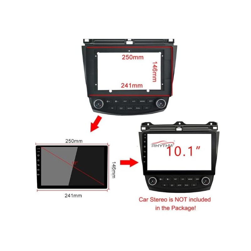 weevoo Electronic 10.1 Inch Double DIN Installation Dash Kit Compatible
