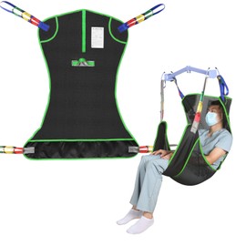 EZ Assistive EZ Assistive Universal Full Body Patient Lift Sling,Medical Sling for Bed Positioning and Bathing Assist Aids,Transfer Sling for Elderly,Disabled,Bedridden (Black, Large)
