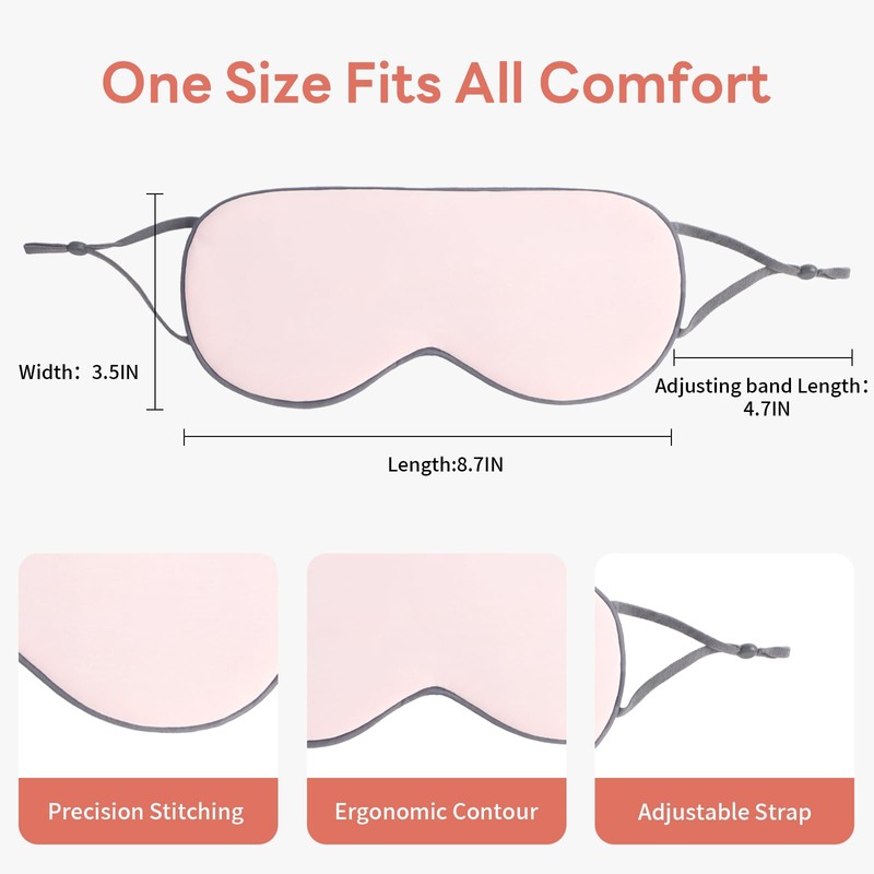 Double-Sided Sleep Mask 2 Pack, Warm Cool Two-Side Design, Soft