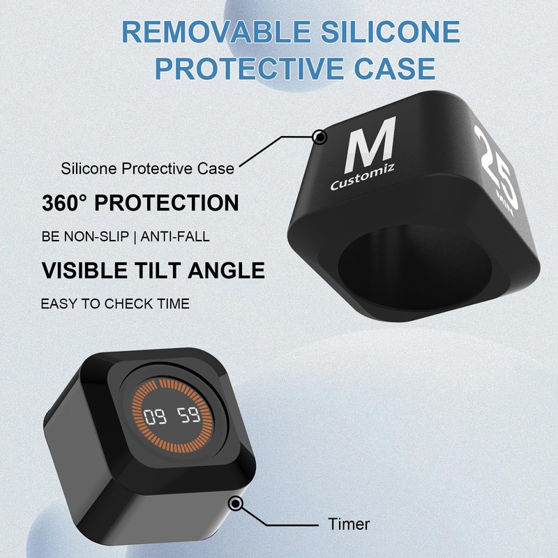 MOSTRUST Rotating Cube Pomodoro Timer 5, 25, 10, 50 Min
