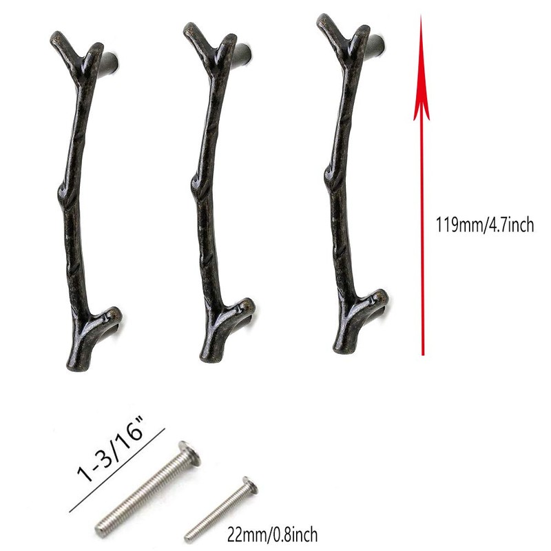 Dtacke Zinc Alloy Bronze Twig Branch Drawer Knobs Pulls Handles