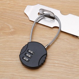 JDXun Combination Lock, Luggage Lock, Suitcase Lock, Combination Lock, Padlock, Wire Travel Suitcase Lock, 3-Digit Security Lock for Suitcase, Luggage, Locker (Black)