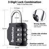 SharkByte Luggage Locks - 3-Dial Weatherproof Outdoor Security Combination Padlock,