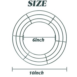 TIHOOD 10PCS 10” Metal Wreath Frame Green Wire Wreath Rings for Christmas New Year Party Home Decor DIY Crafts Supplies