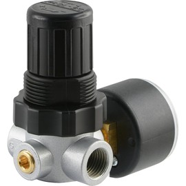Fittingteile Mini Compressed Air Regulator – Pre-Pressure Dependent – 450 l/min – Pressure Regulator with Pressure Gauge (Thread: G 1/4 Inch – Pressure Control Range: 0.15 – 7 bar)