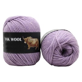 4 Skeins Yak Wool Yarn, Medium Worsted Weight Yak Yarn for Knitting and Crocheting 25% Yak 50% Wool 25% Acrylic Total 480yds 400g (Lavender Purple, L)