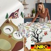 ANRO Oilcloth Tablecloth Wax Tablecloth Washable Garden Tablecloth Round Oval