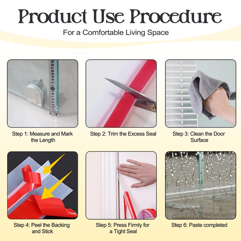 20Ft Shower Door Seal Strip for Door Frame, T-Shaped Clear