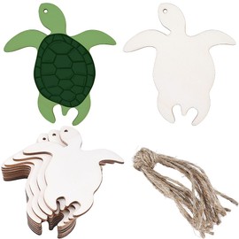 GORGECRAFT 20Pcs Unfinished Turtle Wooden Tag Sea Animals Tortoise Wood Pieces Cutouts Hanging Ornaments Blank Wood Slices with 20Pcs Twine for DIY Crafts Home Wedding Birthday Christmas Party Decor