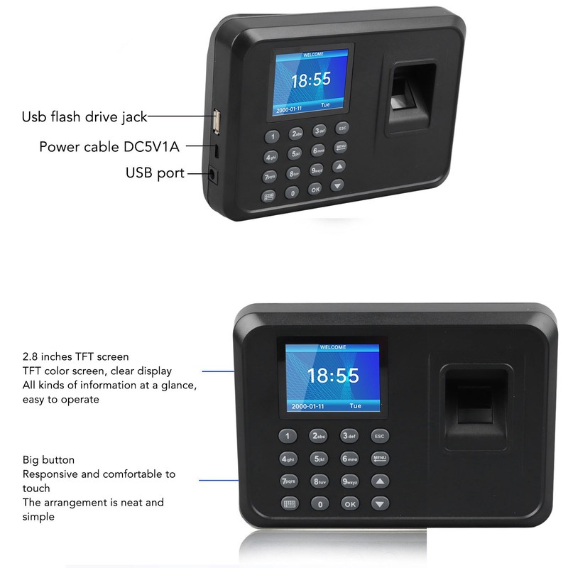 Fingerprint Attendance Smart Machine Fingerprint Time Clock for Office