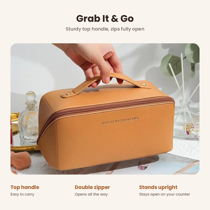 Women’s Cosmetic Box Bag – Large Travel Makeup Case with