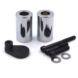 XKMT-No Cut Aluminum Frame Slider Protector Compatible With 2001-2003 Gsxr 600 2000-2003 Gsxr750 Chromed [B00YWCN4XM]