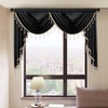 ELKCA Luxury Black Velvet Curtain Valances for Living Room with