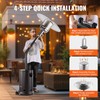 Propane Patio Heater 50000BTU Tall Hammered w/Wheels Outdoor Silver Gray