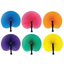 Rhode Island Novelty 10 Inch Solid Color Fans Assorted Colors 12 Fans Per Order