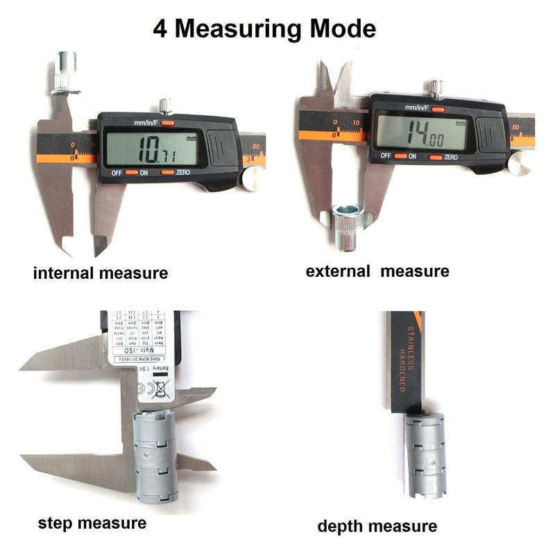 Auto-Off Inch/Millimeter/Fraction 6 inch Digital caliper Measuring Tool Micrometer Stainless