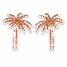 2 x 10cm Palm Tree Vinyl Sticker Laptop Campervan Car Surf Surfer Beach #9576 (8cm Wide x 10cm Tall)