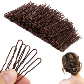 200 PCS U-Shaped Hair Pins for Stylish Updos - Essential Brown Bobby Pins for Women & Girls' Hairstyling, 2.4 Inch, Secure Hold & Fashionable Design