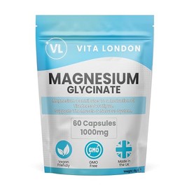 Vita London Magnesium Glycinate 1000mg | 300 Capsules | High Absorption Magnesium Bisglycinate for Sleep & Muscle Support | Made in UK | Vegan Friendly