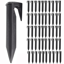 50Pcs Lawn Stake Kit Lawn Mower Accessories Lawn Mower Ground Anchors Boundary Wire Ground Pegs Stable Hooks Nails Fixing pins Ground Anchor 8.5Cm for Installation Boundary Wire and Robot Lawn Mower