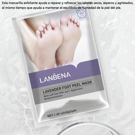 2 Pares Mascarilla Exfoliante de Pies Hydrating - Ultra Hydrating Mascarilla Exfoliante de Pies, para Exfoliante de Pies, Elimina Piel, Muerta Suaviza El Talón, para Hombres y Mujeres, Lavanda