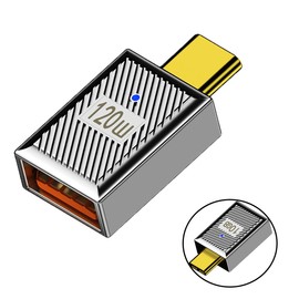 WLGQ USB3.1 Type C Male to A Female 120w Charging Adapter 10Gbps Mechanical Armored Aluminum Alloy Shell