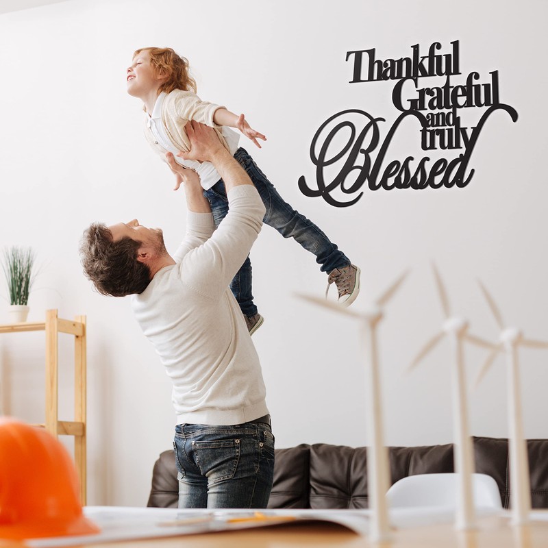 Vivegate Thankful Grateful Blessed Wall Decor – Home Thankful Iron