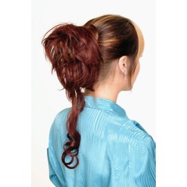 WIG ME UP - YZF-3072HT-35 Baroque Hair Piece with Comb, Voluminous Curly Falling Red