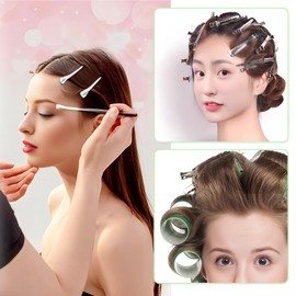 60Pcs Duck Bill Clips, Rustproof Metal Alligator Curl Clips with Holes for Hair Styling, Coloring, Silver, Billed Women Styling Sectioning, Silver Pins Long Hair, Loc Thick Roller, Bows DIY