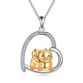 Duck Necklace Sterling Silver Pendant Duck Jewellery Gifts For Women Girls Duck Lovers