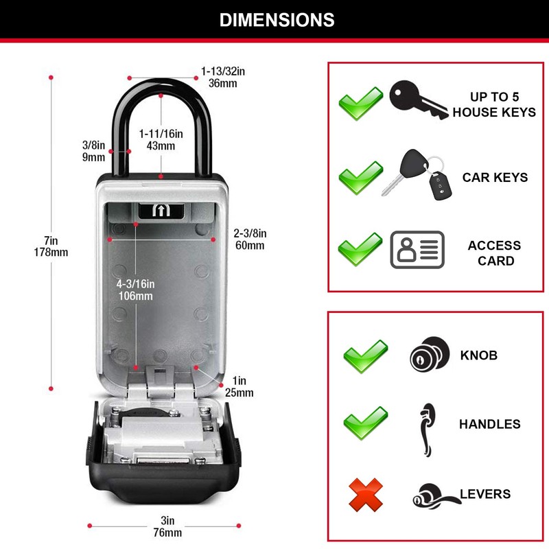MASTER LOCK Portable Light Up Dial Key Safe with Shackle,