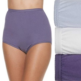 Vanity Fair Perfectly Yours Cotton Brief 3-Pack L, Blue/Whisper/White