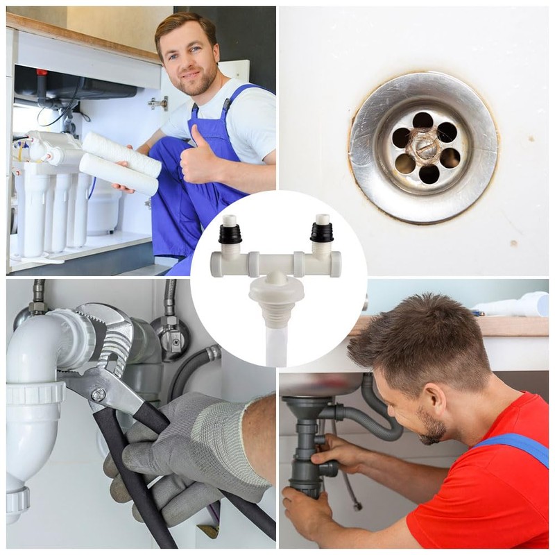 Washing Machine Drain Double Connection, Washing Machine Drain Adapter, with