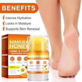 Paquete de 2 bálsamo para tratamiento de talón agrietado con miel de manuka, reparación de pies secos y agrietados para hidratación e hidratación inte