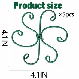 Yohsnor 5PCS Monstera Plant Support Hook - 4.1 * 4.4IN, Durable Flexible Stabilizers for Indoor Plants, Metal Stem Supports and Leaf Holders, Easy Tool-Free Operation, Ideal for Fishbone Cactus Care