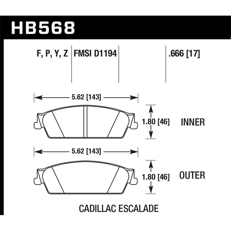 Hawk Performance HB568Y.666 LTS Brake Pad