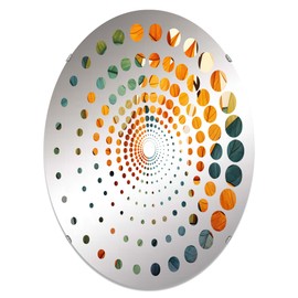 DesignQ Tranquil Green and Yellow Leaves I - Leaves Spiral Dot Floral - 20x30 Inches - Oval Decorative Wall Mirror for Bathroom, Bedroom, Entryway, Living Room, Vanity Room and Modern Décor