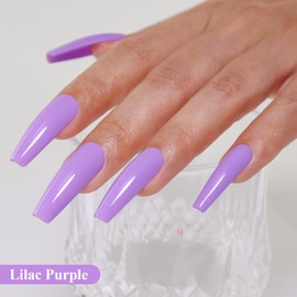 Imtiti Purple Gel Nail Polish, Lilac Purple Gel Polish High Gloss Soak Off UV LED Spring Summer Art Manicure Salon DIY Design 10ML