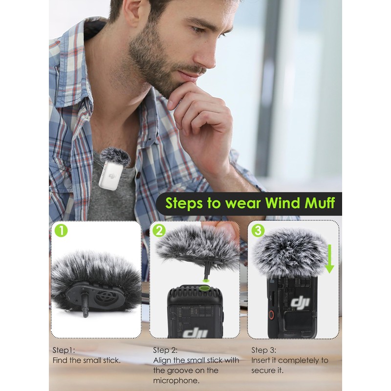 YOUSHARES Furry Pop Filter Compatible with DJI MIC 2/OSMO POCKET
