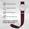 Ayadoo Stripe Nylon Watch Bands, Sport One-Piece Watch Strap Compatible