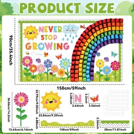 Summer Bulletin Board Classroom Decorations 3D Rainbow Butterfly Floral Bulletin Board Decor Summer DIY Photo Craft Cutouts for School Classroom Chalkboard Kindergarten Home Office Supplies