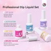 SAVILAND Dip Powder Liquid Set: 4 Pcs Nail Dip Liquid