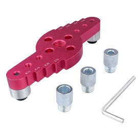 Yakamoz 5PCS Self Centering Straight Hole Drilling Positioner, 2-in-1 Aluminum Alloy Self Centering Dowelling Jig Locator Marking Centre Scriber Line for Woodworking