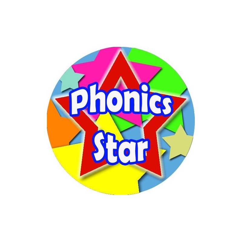 144 Phonics Star 30 mm Reward Stickers for School Teachers,