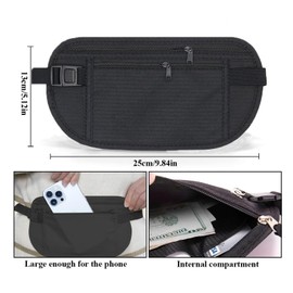 2 Stück verdeckter Geldgürtel, Anti-Diebstahl-Sicherheits-Gürteltasche, Sport-Gürteltasche, Verstellbarer Hüftgurt, wasserdichte Reisetasche für Handy, Reisepass, Bargeld