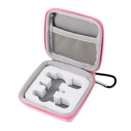 HanZhiQiang Hard Travel Carrying Mic Case Wireless Lavalier Microphone Case with 3 Slots for Wireless Lavalier Microphone Lapel clip-on Mic (Pink)