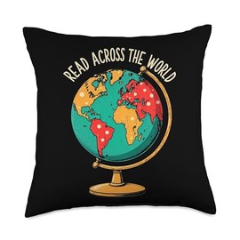 Read Across the World Vintage Globe Book Lover’s Throw Pillow